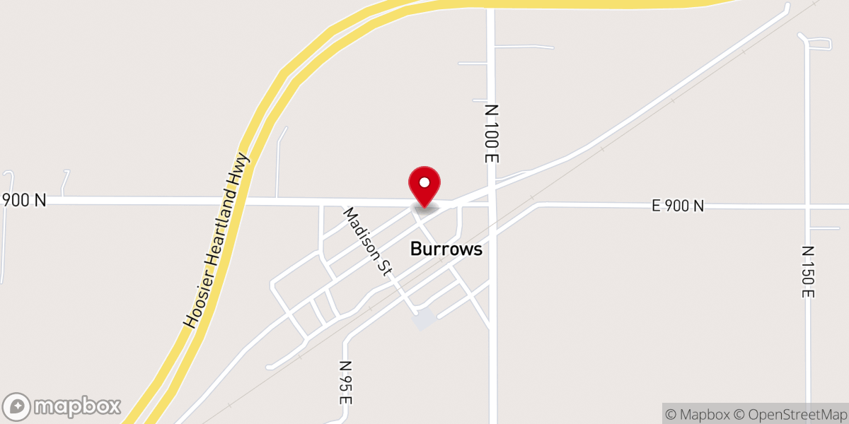 Map showing location of Burrows Presbyterian Church