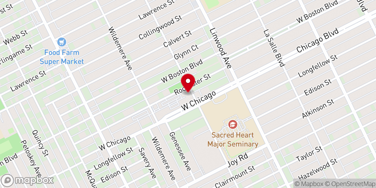 Map showing location of Clinton Street Greater Bethlehem Temple of the Apostolic Faith Inc