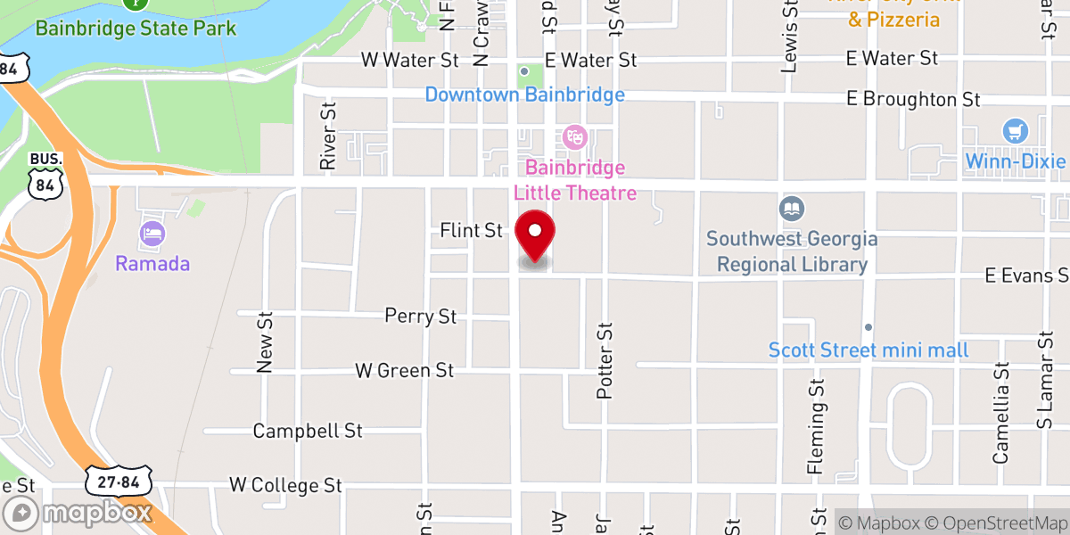 Map showing location of Temple Bethel