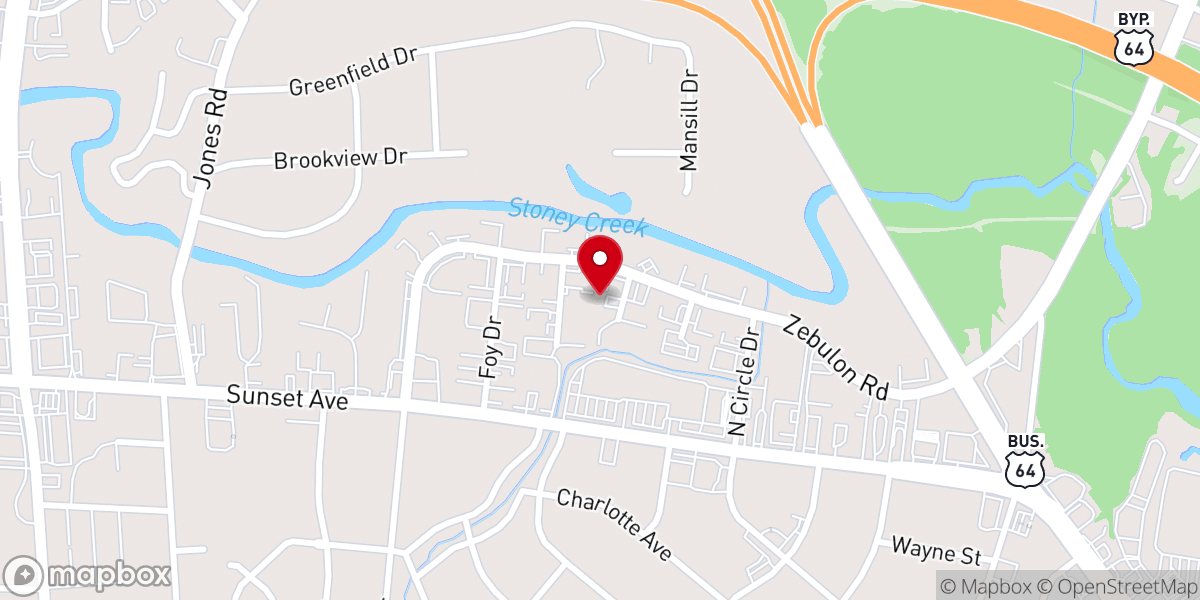 Map showing location of Unity of Faith Worship Center