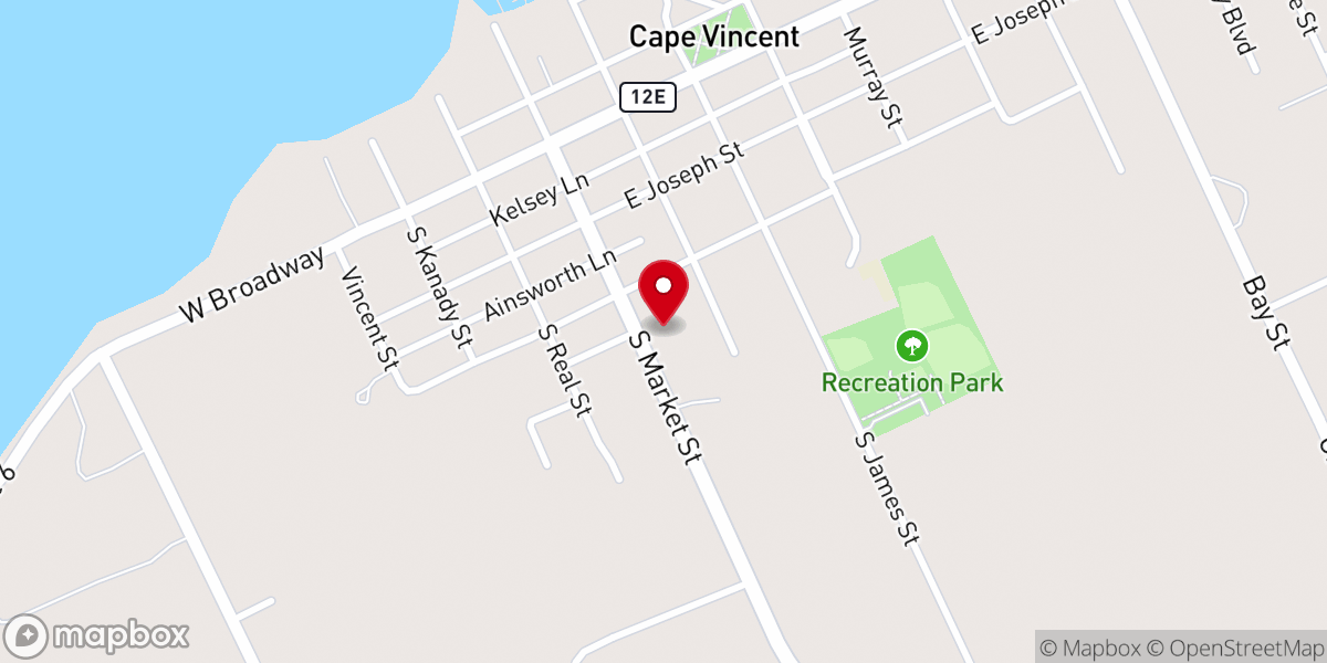 Map showing location of St. John's Episcopal Church