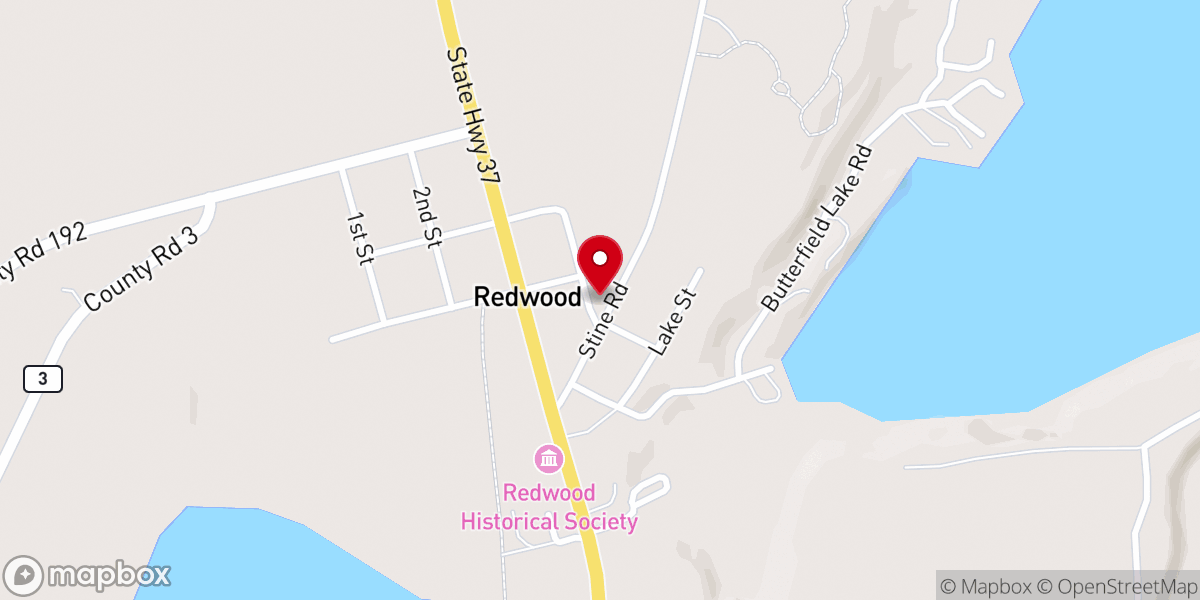 Map showing location of Redwood United Methodist Church