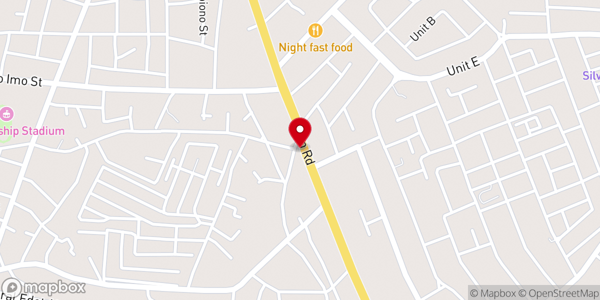 Map showing location of Dominion Joy Mega Parish