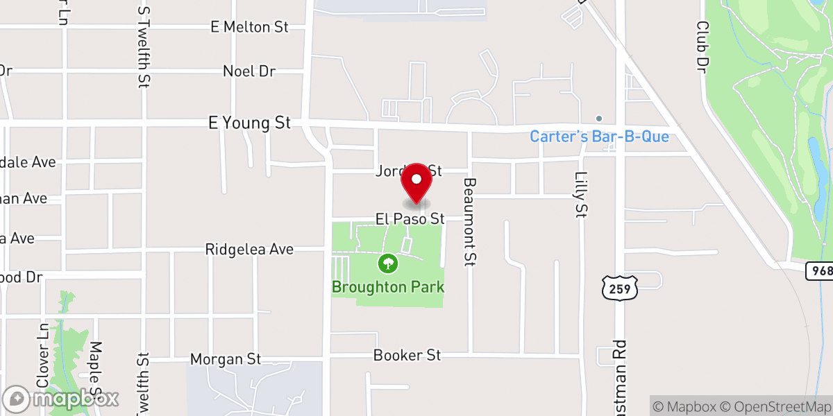Map showing location of Hodge Temple New Beginning Church