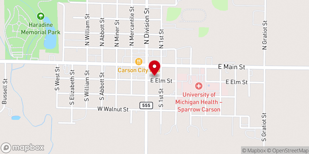 Map showing location of Carson City United Methodist