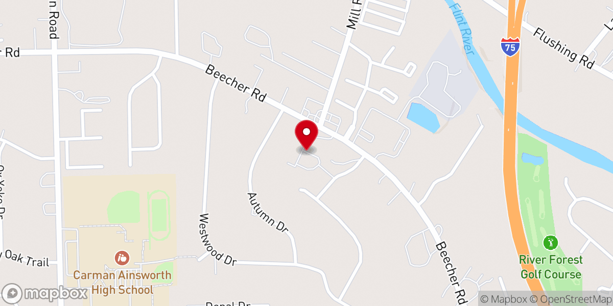 Map showing location of Hope United Methodist Church