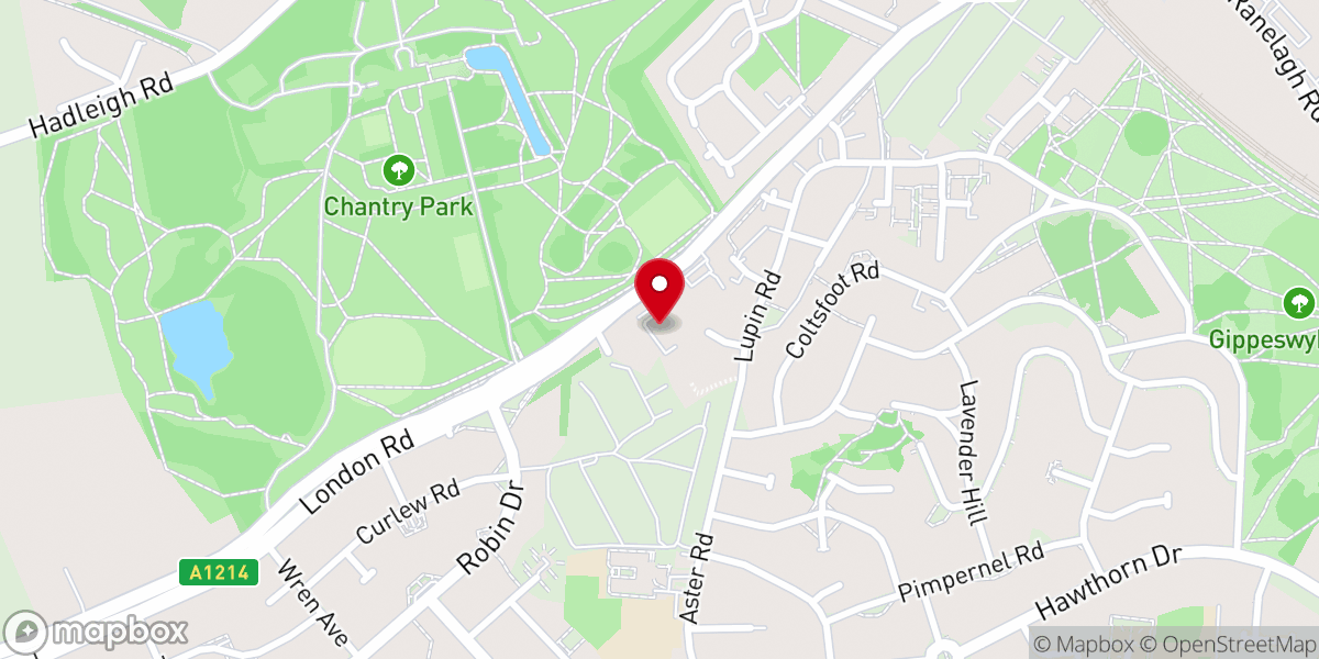 Map showing location of Horley Spiritualist Church