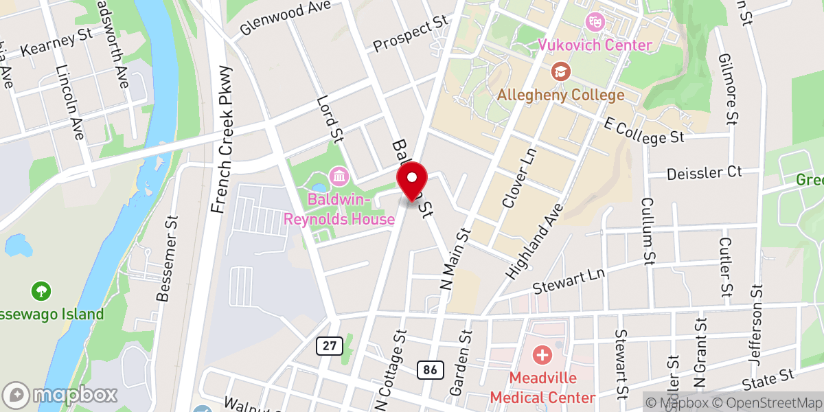 Map showing location of Trinity Lutheran Church