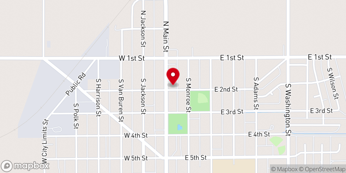 Map showing location of Assembly of God Church