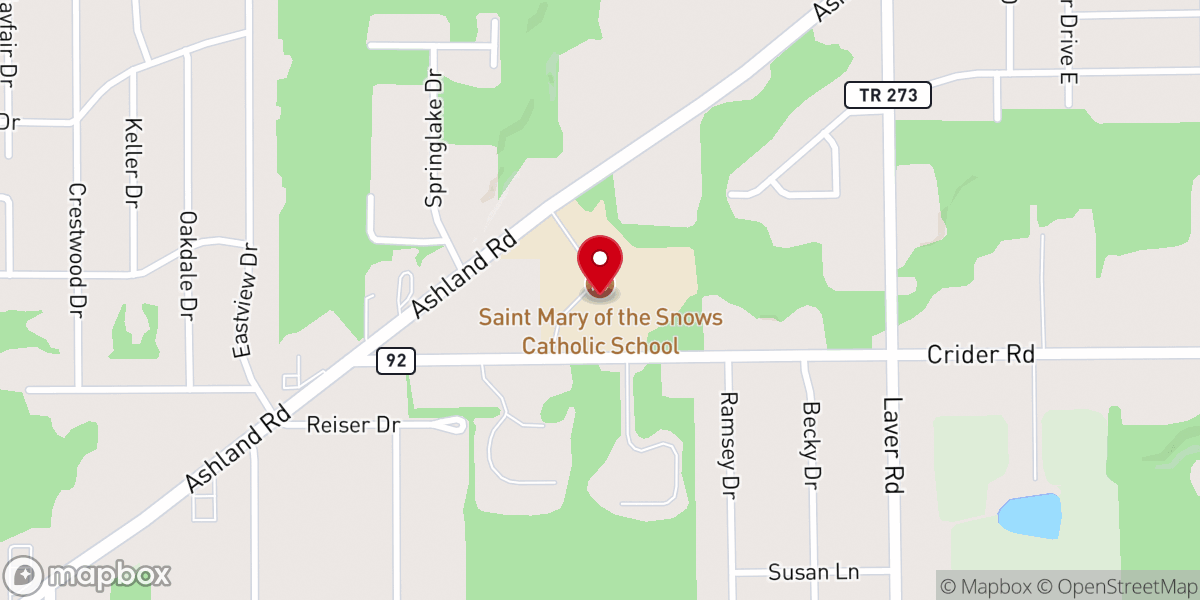 Map showing location of St. Mary's