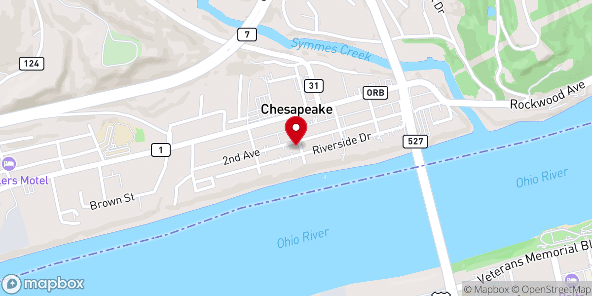 Map showing location of Chesapeake United Methodist