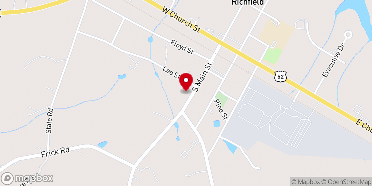 Map showing location of Richfield Baptist Church
