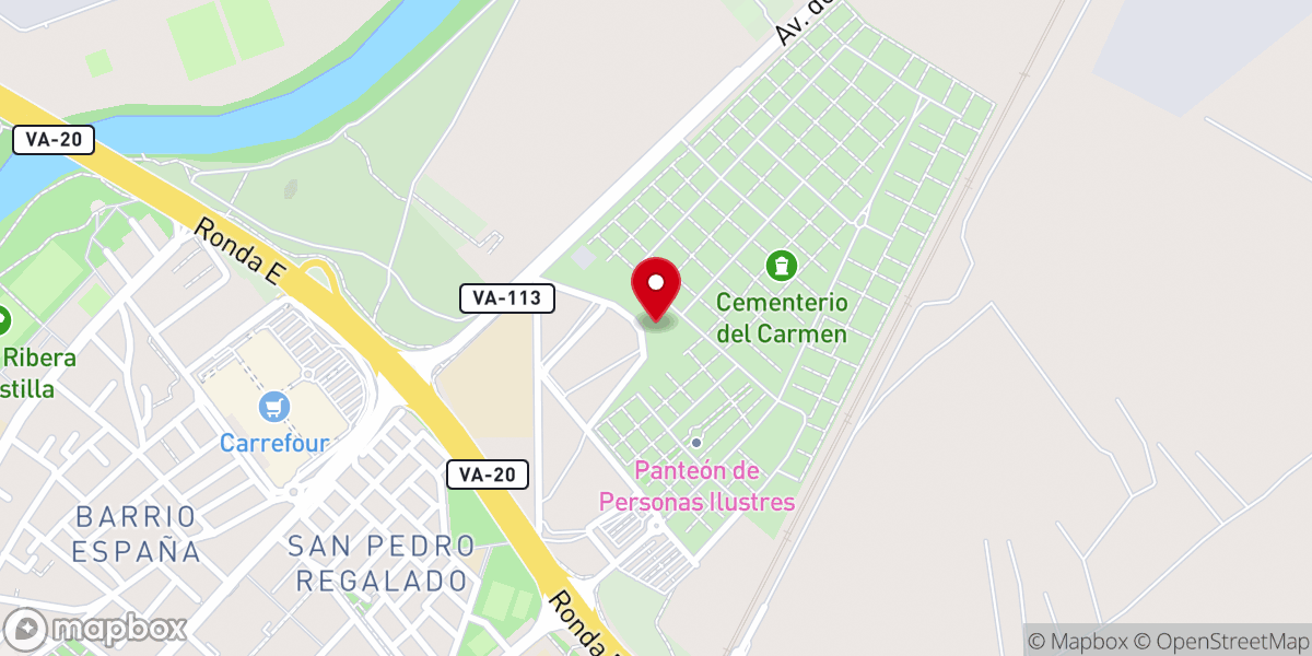 Map showing location of Santuario de Nuestra Señora del Carmen de Extramuros