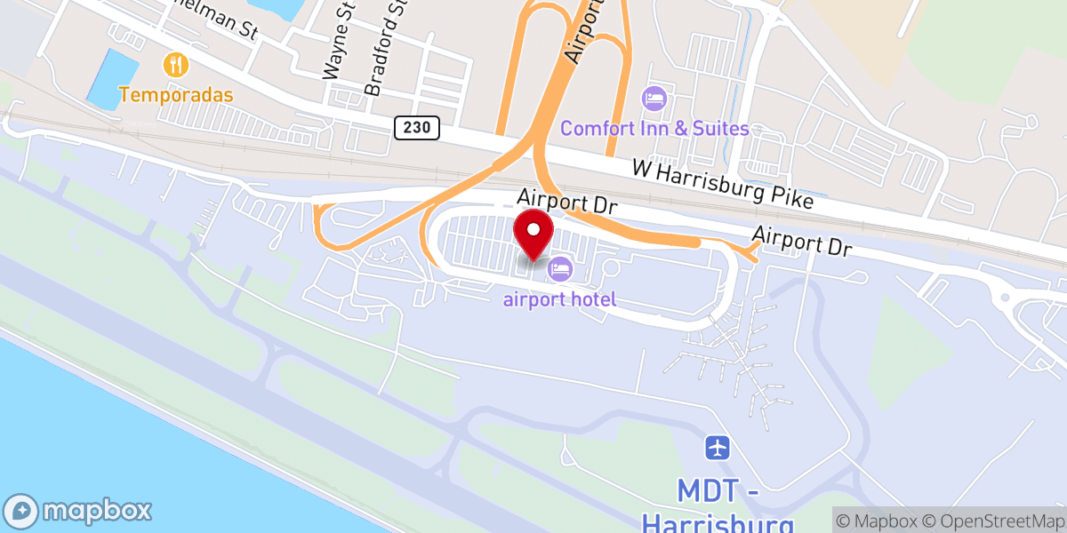 Map showing location of Fairfield by Marriott Inn & Suites Harrisburg International Airport