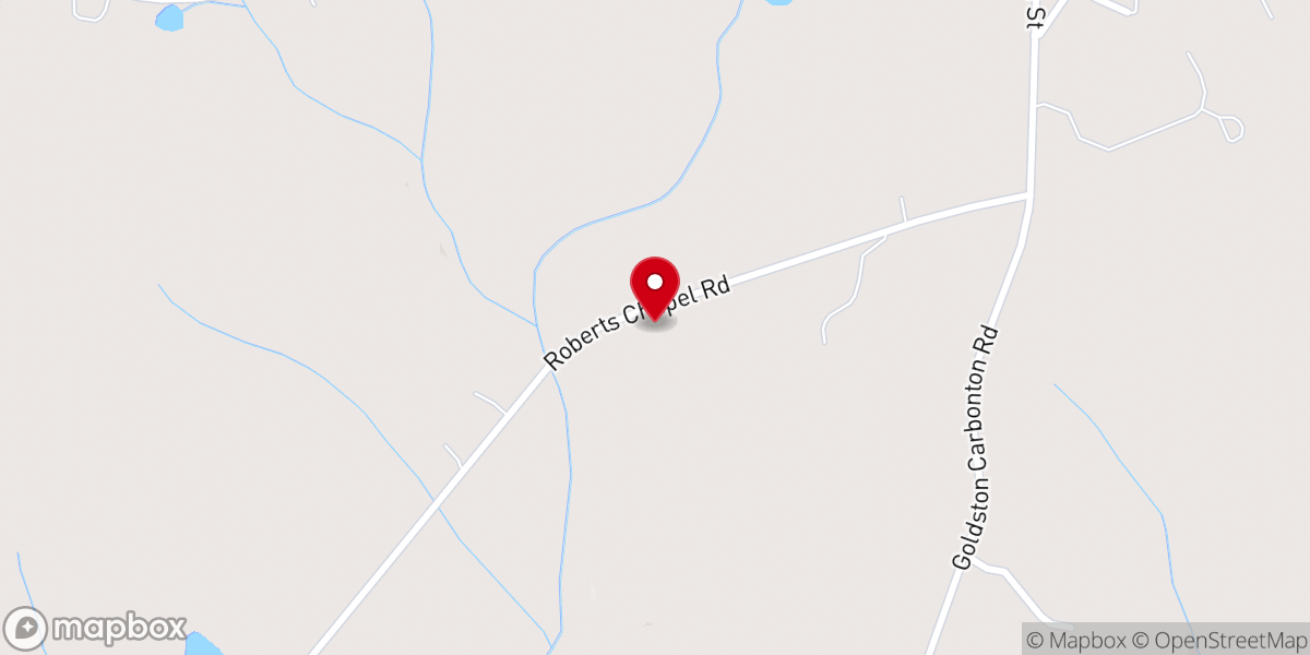 Map showing location of Roberts Chapel Baptist Church