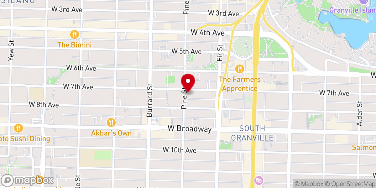 Map showing location of Grace Vancouver Church
