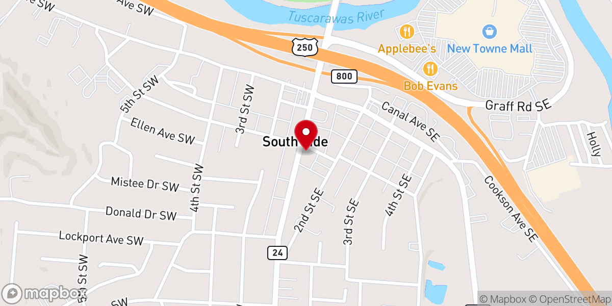 Map showing location of Broadway Global Methodist Church