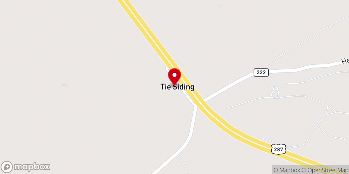 Map showing location of Tie Siding Post Office