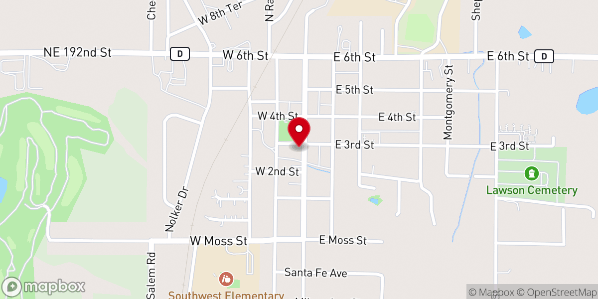 Map showing location of Lawson Community Center
