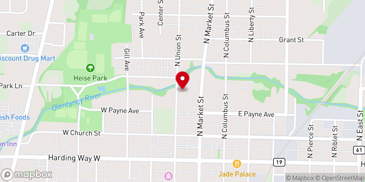 Map showing location of Trinity Lutheran Church