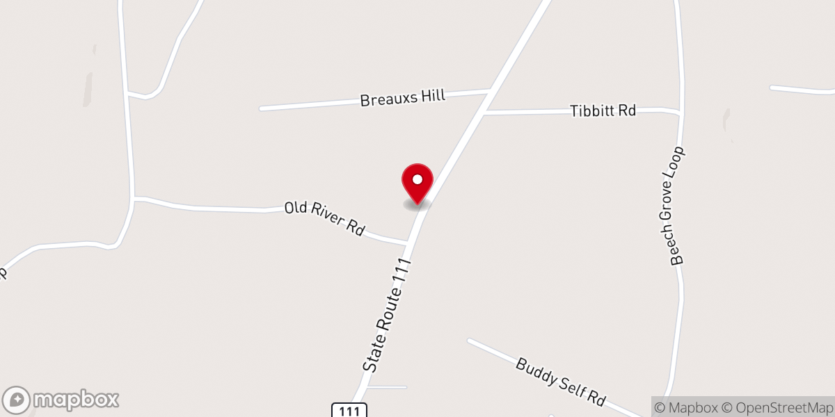 Map showing location of Freedom Rest Church