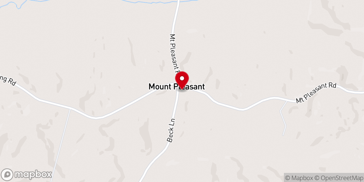 Map showing location of Mt Pleasant Church