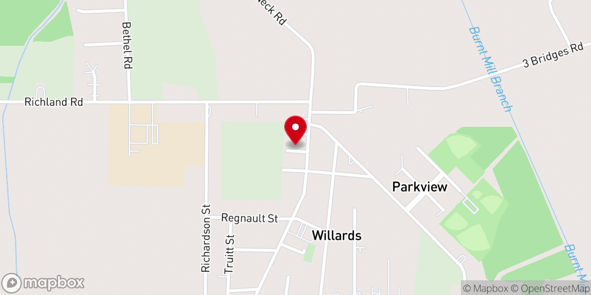 Map showing location of United Methodist Church