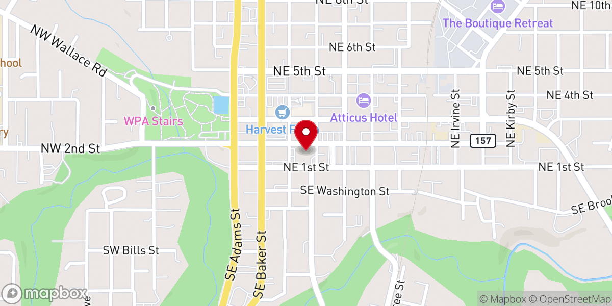 Map showing location of First Presbyterian Church