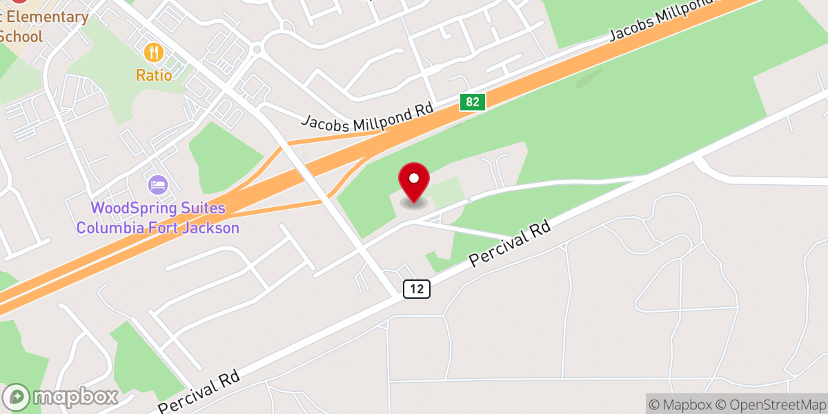 Map showing location of Spears Creek Church