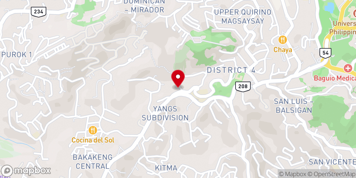 Map showing location of Grace Baptist Church And Schools - Baguio City