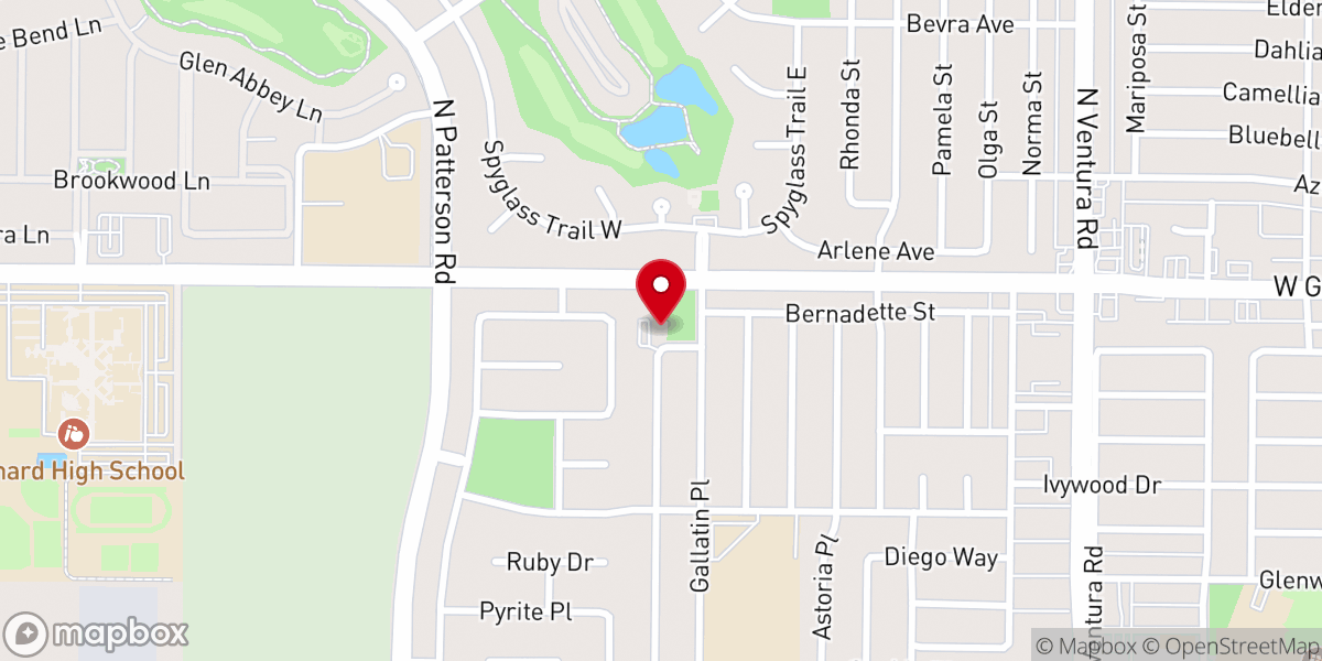 Map showing location of North Oxnard United Methodist Church