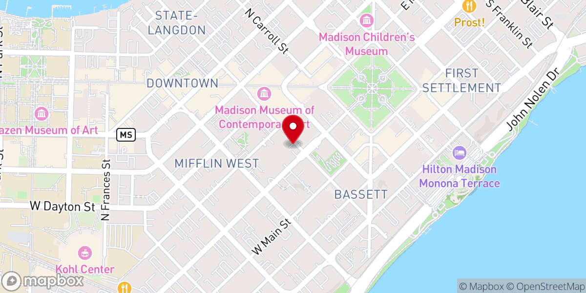 Map showing location of Freedom from Religion Foundation Inc