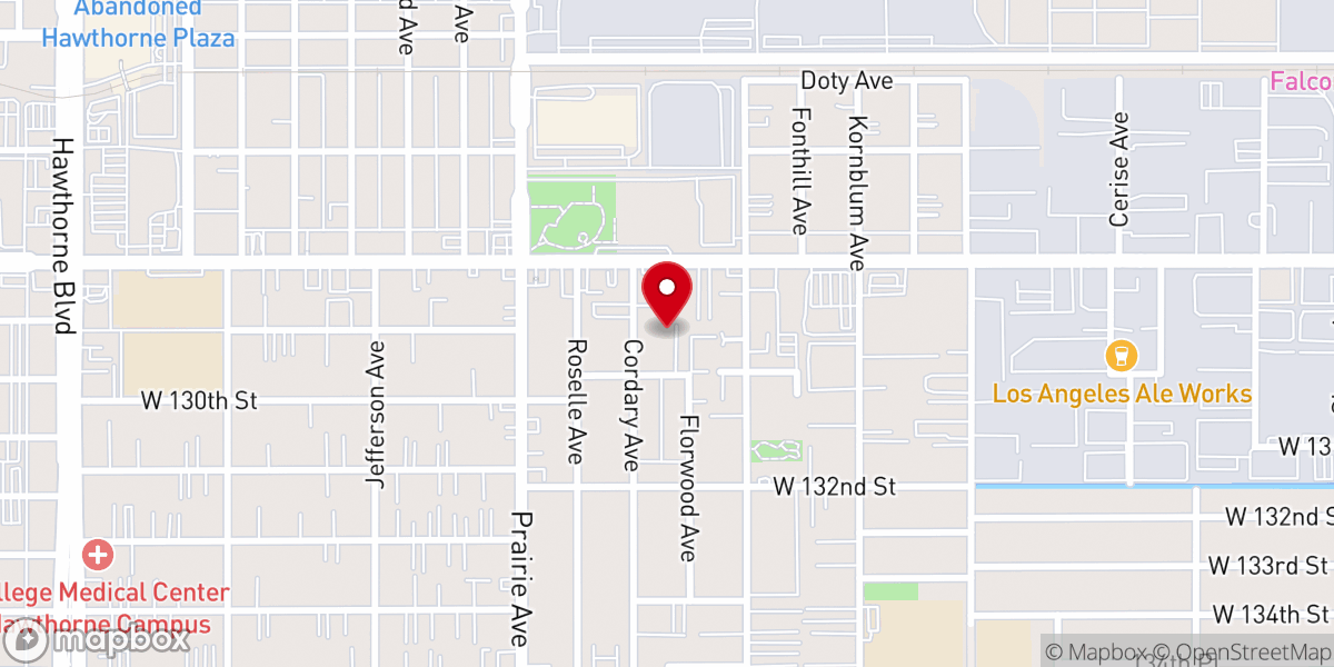 Map showing location of Assembly of God - Hawthorne - Food Distribution Center