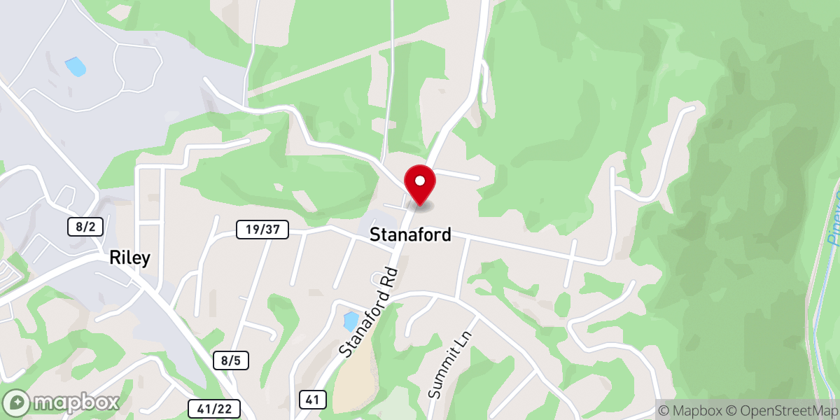 Map showing location of Stanaford Missionary Baptist