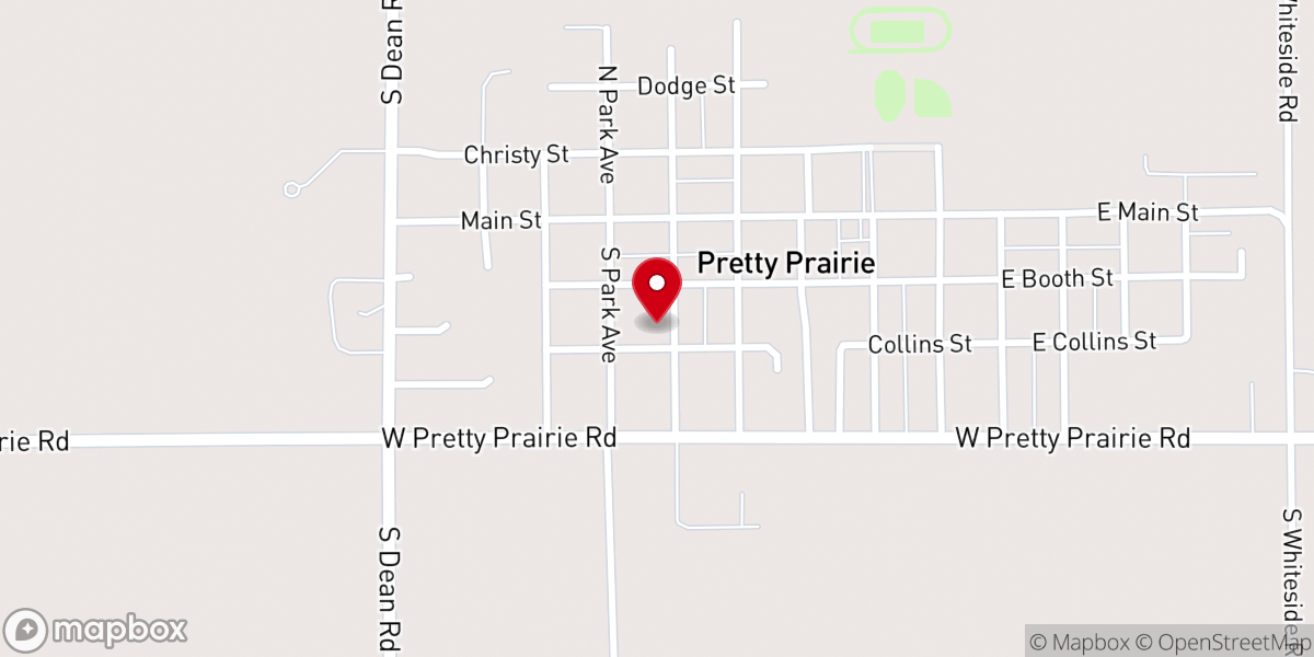 Map showing location of Calvary Chapel of Pretty Prairie
