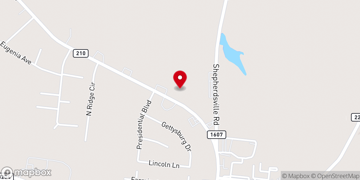 Map showing location of Lil Red Wedding Chapel