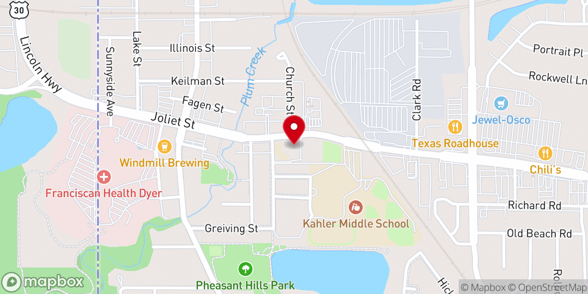 Map showing location of St. Joseph Church