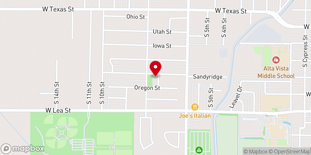 Map showing location of Faith Baptist Church
