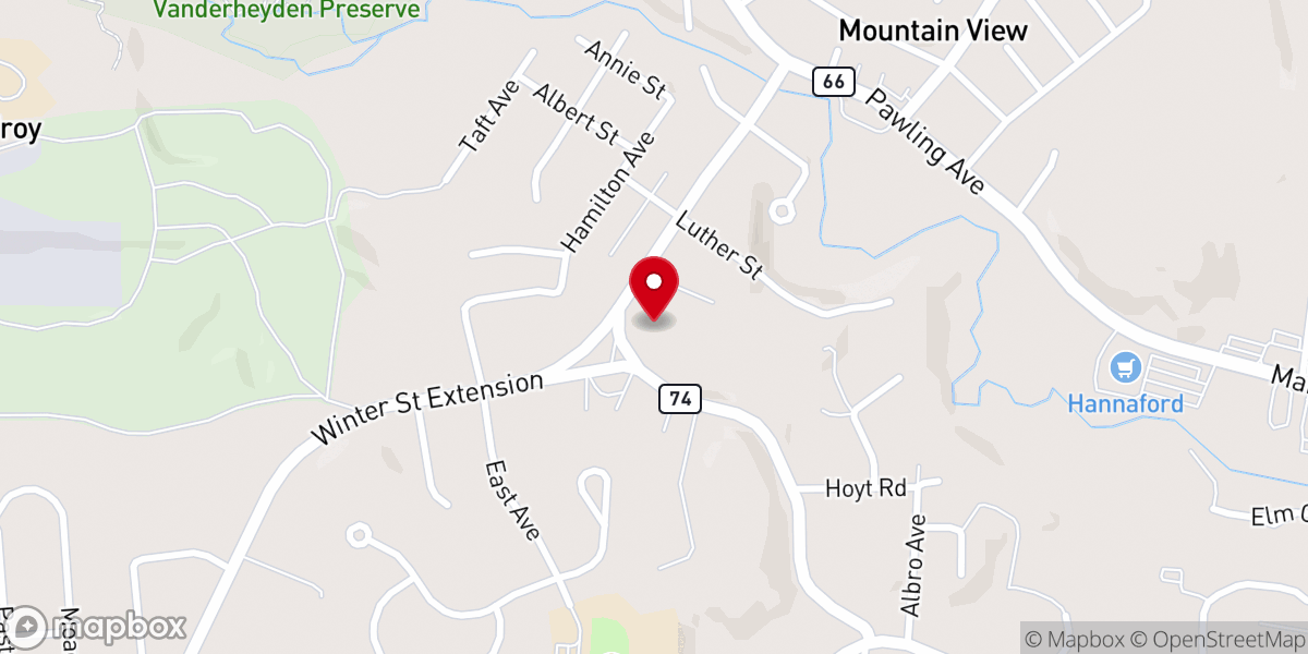 Map showing location of Trinity Presbyterian Church
