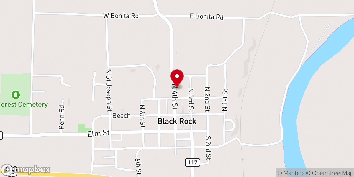 Map showing location of Black Rock United Methodist Church - Food Distribution Center