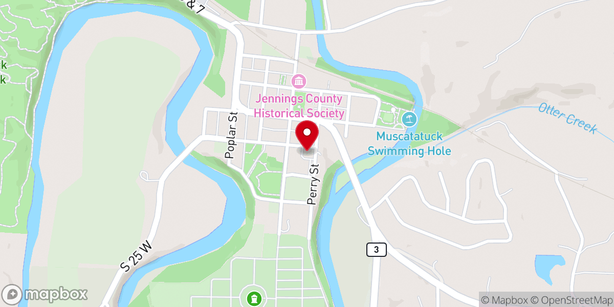 Map showing location of Vernon Baptist Church