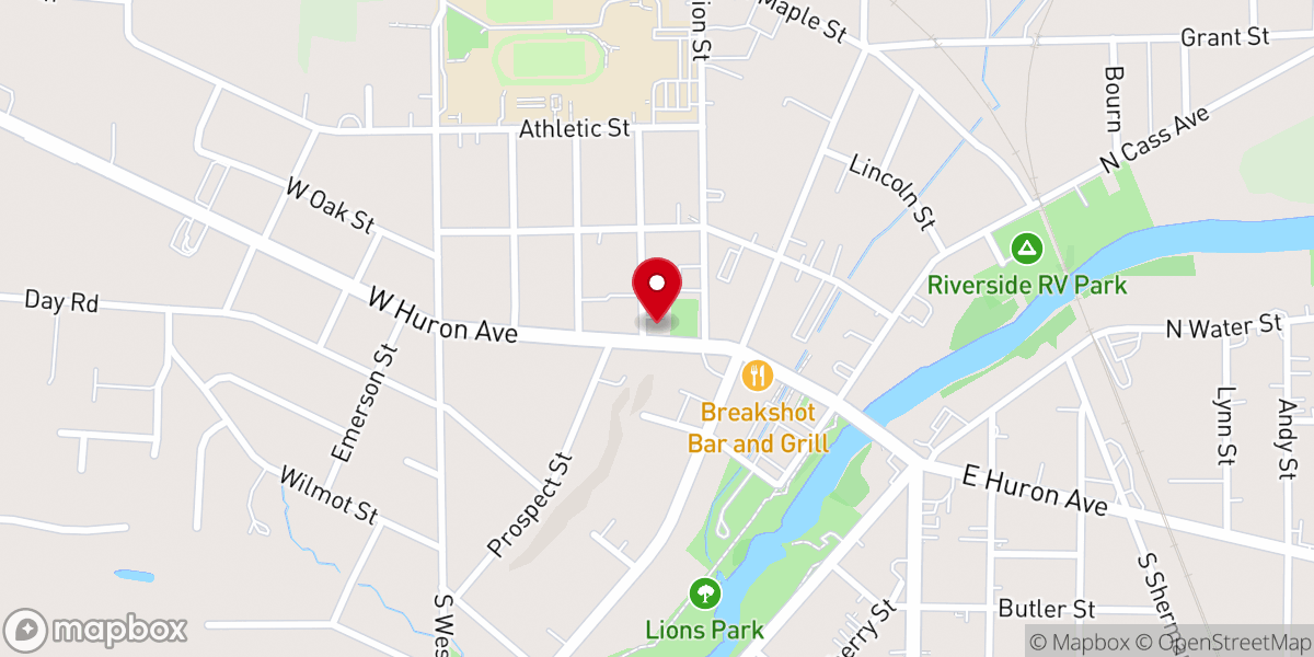 Map showing location of First Presbyterian Church