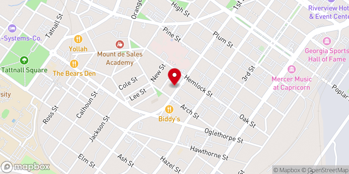 Map showing location of Holy Cross Greek Orthodox Church