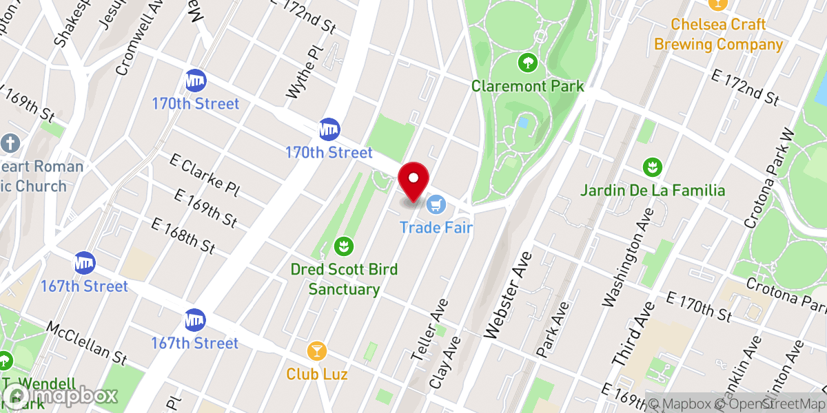 Map showing location of Upper Room Baptist Church