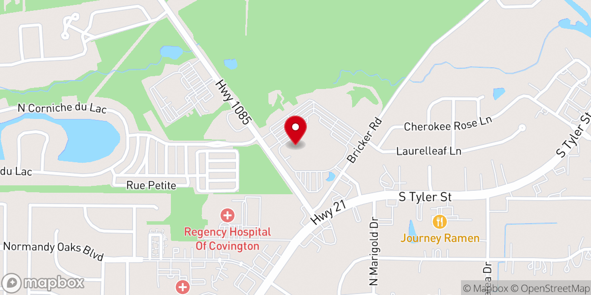 Map showing location of First Baptist Church Covington