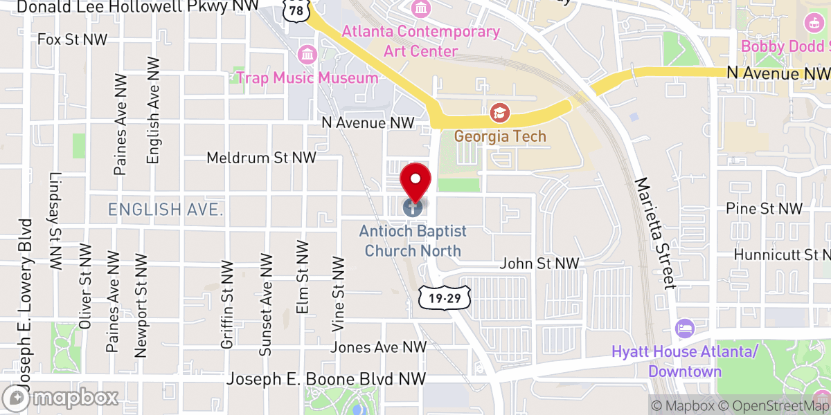 Map showing location of ANTIOCH BAPTIST CHURCH