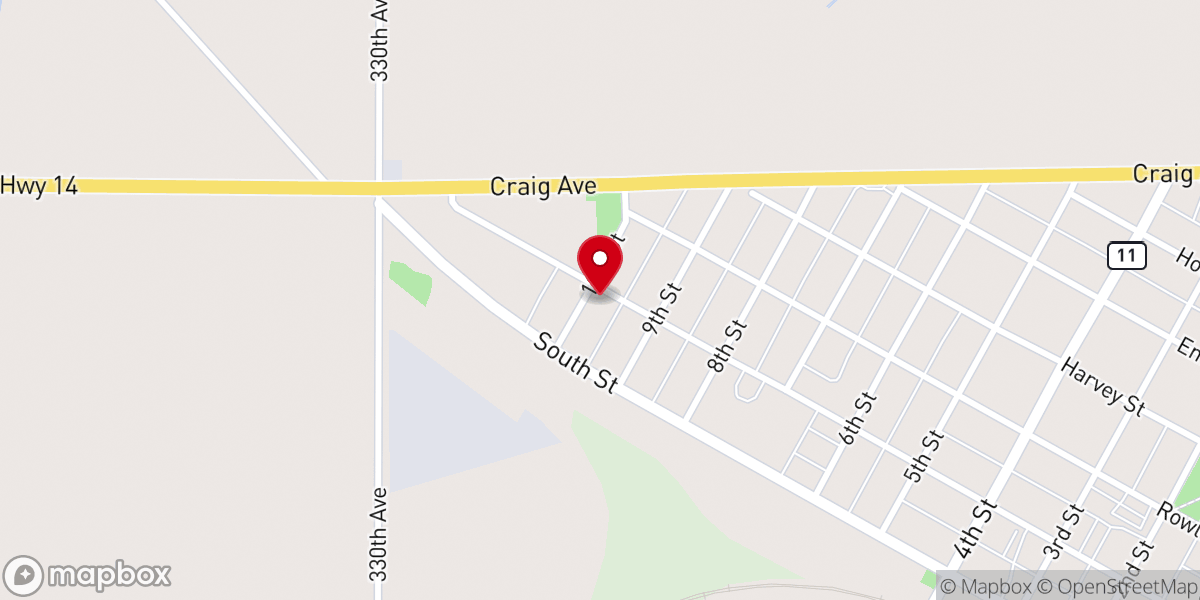 Map showing location of Plum Creek Bible Church