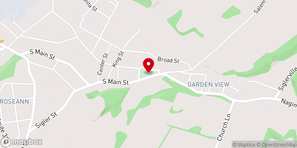Map showing location of Milroy Presbyterian Church