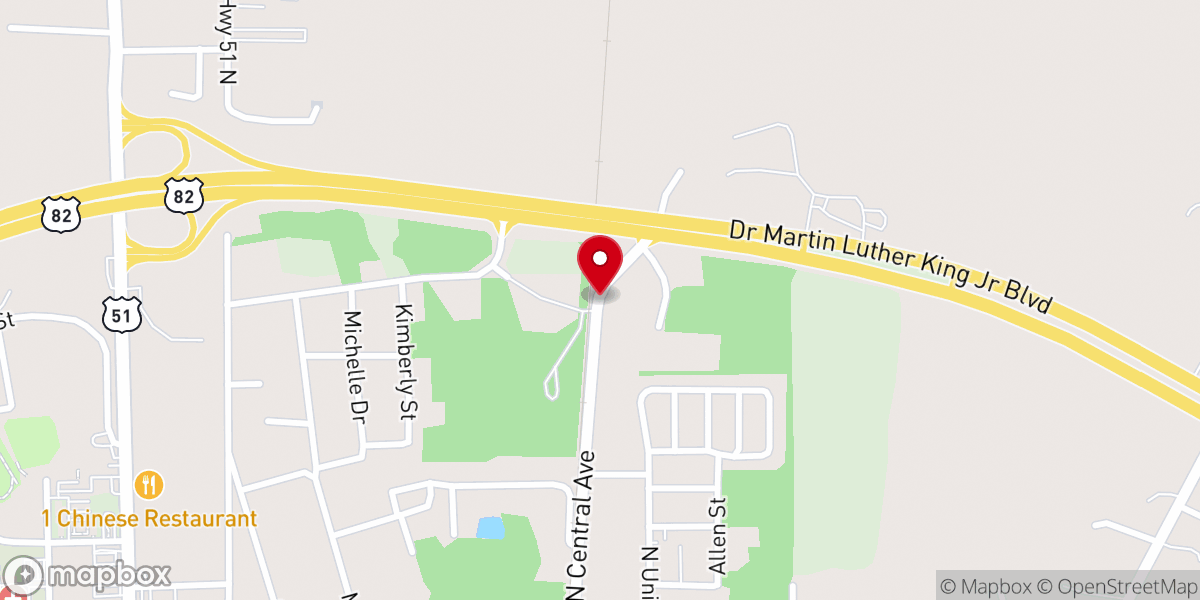 Map showing location of Mount Moriah Baptist Church