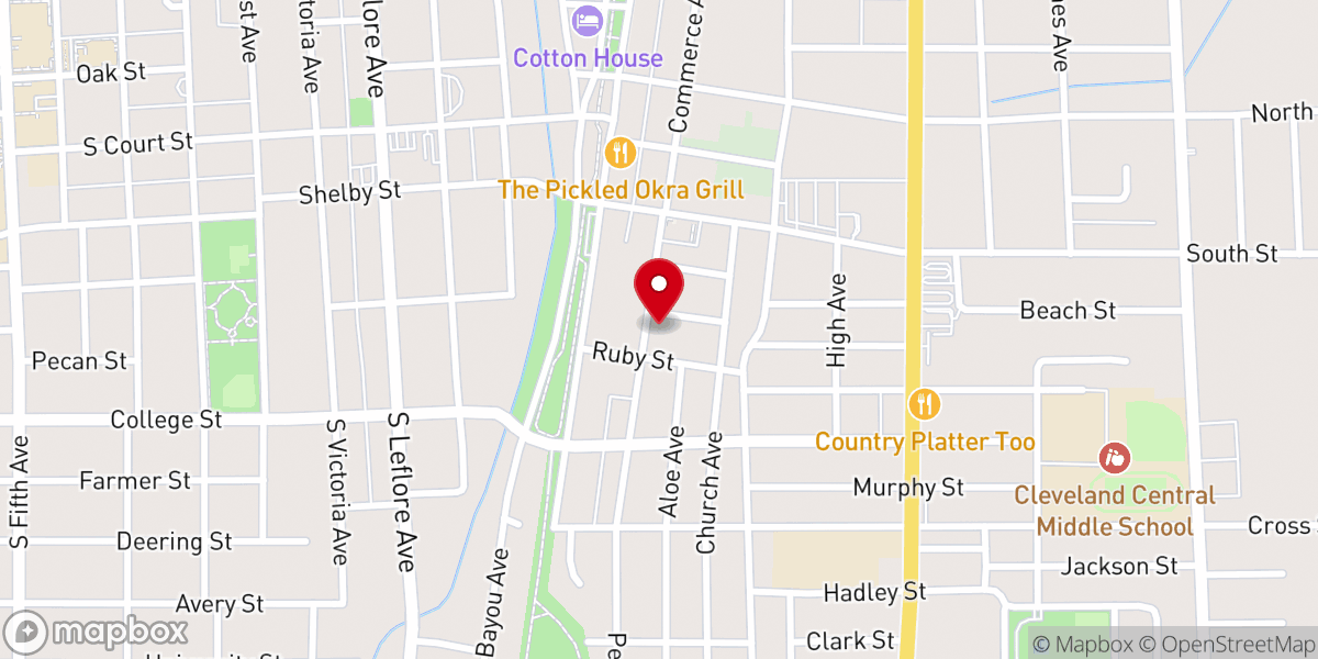 Map showing location of Pilgrim Rest Missionary Baptist Church